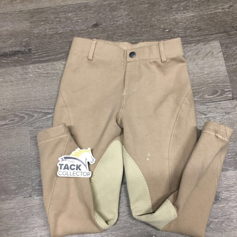 JUNIORS Hvy Cotton Breeches, Pull on *vgc/xc, v.mnr stains 6 Tan Used