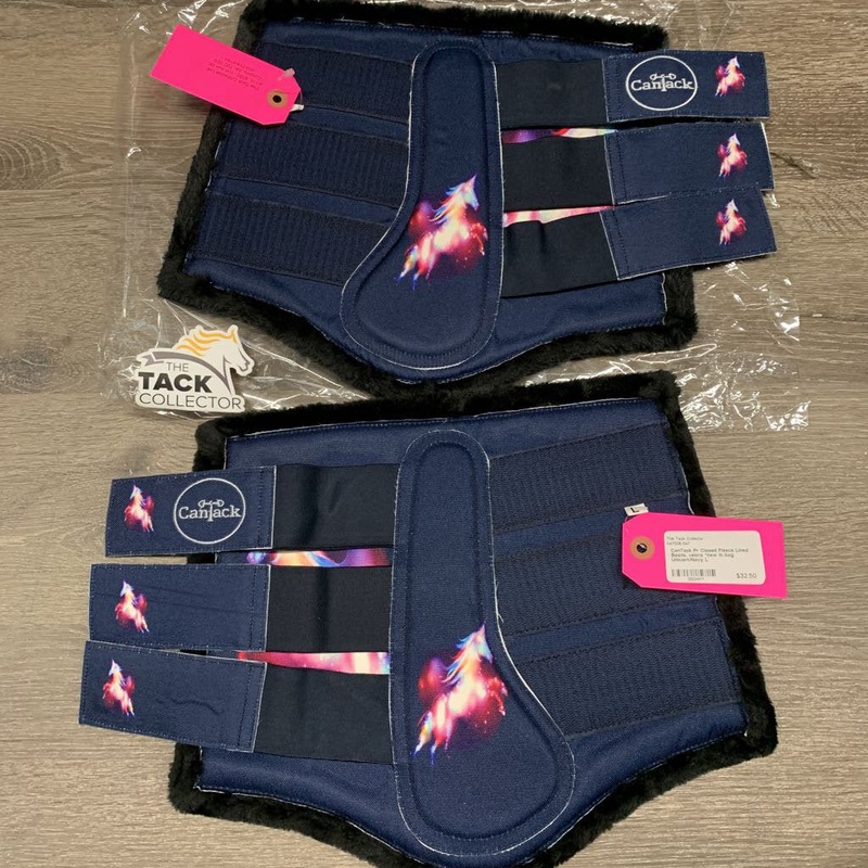Pr Closed Fleece Lined Boots, velcro *new in bag L Unicorn/Navy New