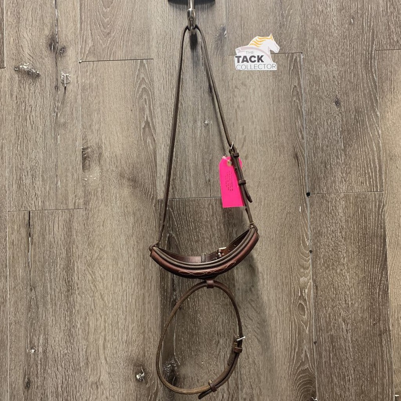 FS Rsd Padded Soft Noseband, Flash *vgc, clean, mnr edge rubs, threads & residue H Red Brown Used