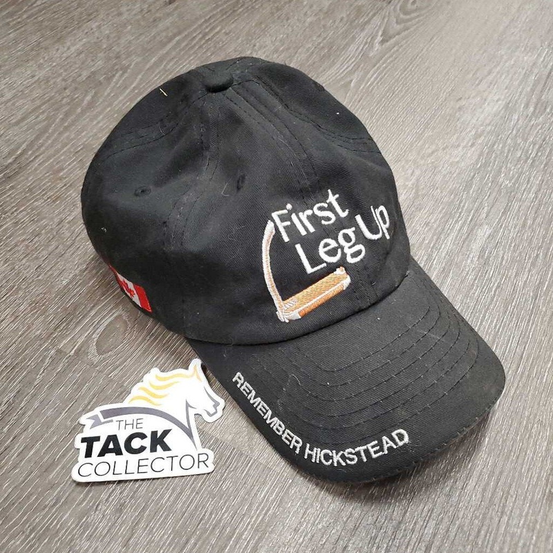 Baseball Cap “First Leg Up” *gc, dirt, stained, hair, faded Black/Orange/White Used