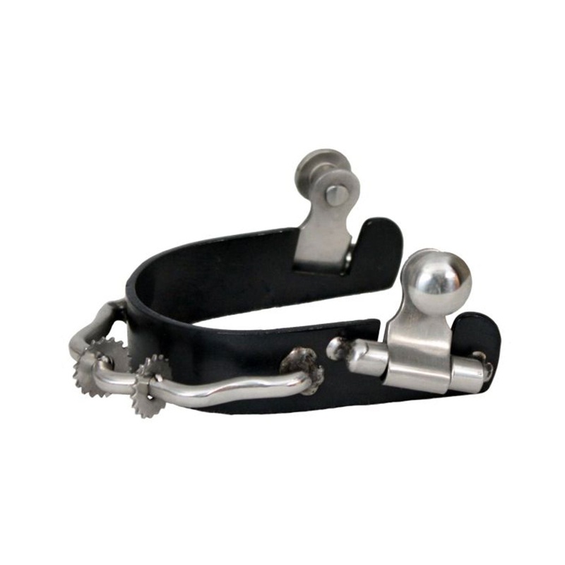 Showman LadiesYouth Size Black Steel Bumper Rowel Spur