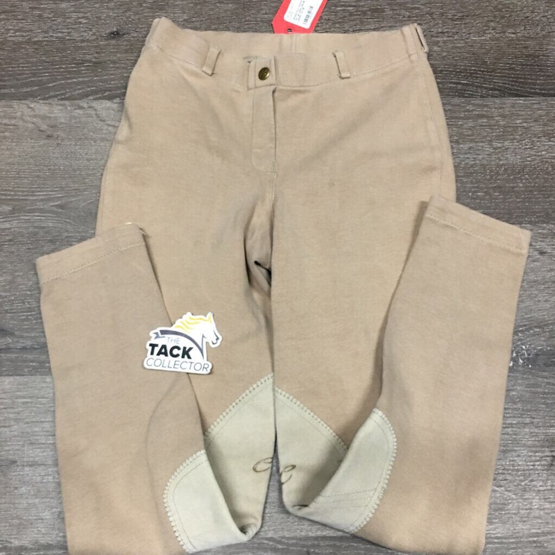 Hvy Cotton Breeches, Pull On *gc, seat rubs & pills, peeling ankles 28 Tan Used