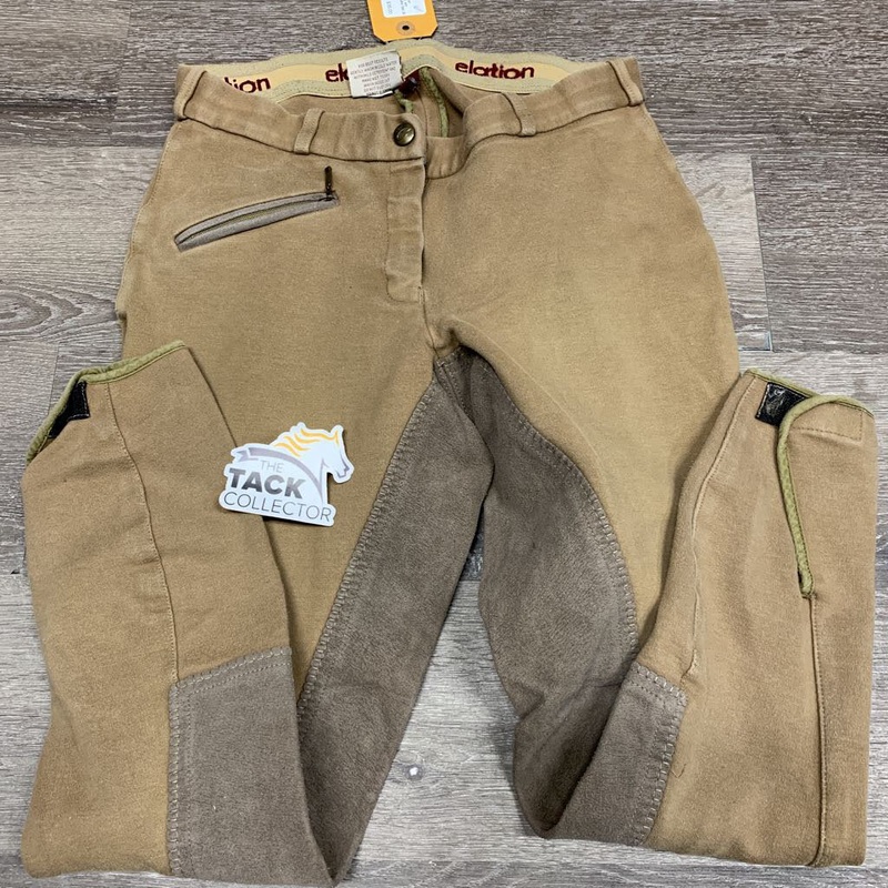 Hvy Cotton Full Seat Breeches *gc, older, faded, sm seam holes, legs: pilly & rubs 28 tan Used