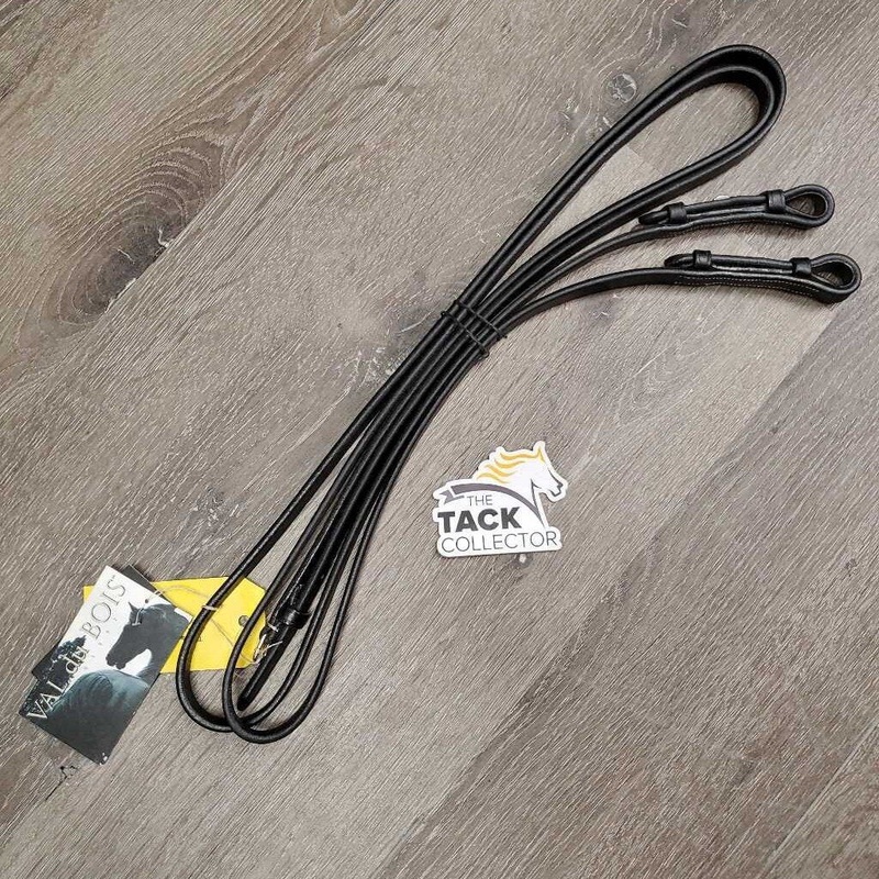 Pr Flat Leather Curb Reins, tag *new Black New