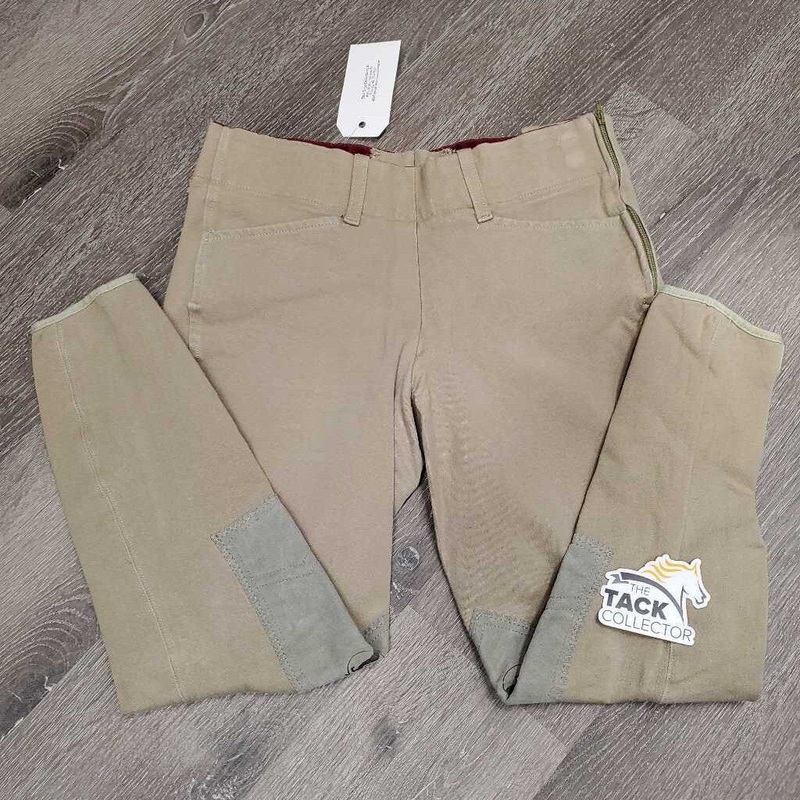 Euroseat Breeches, Side Zip *vgc, older, seam puckers?shrunk, rubs/pills, mnr discolored seat & legs 26R Tan Used