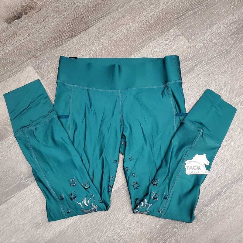 “Balance” Full Seat Riding Tight Breeches, Pull On, Zip Pockets, tag *new Med *28/30″ Green New