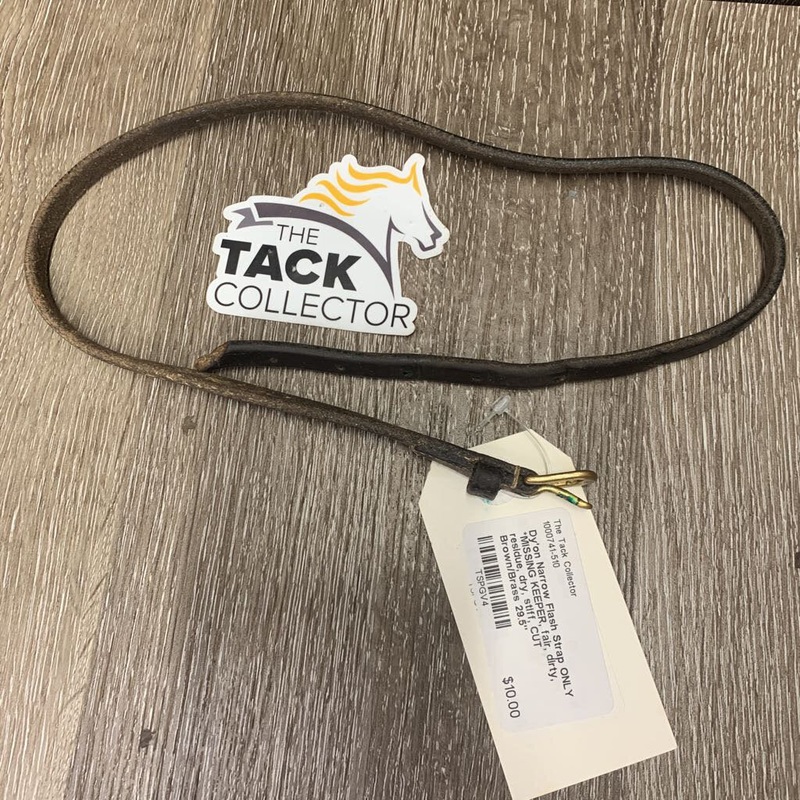 Narrow Flash Strap ONLY *MISSING KEEPER, fair, dirty, residue, dry, stiff, CUT 29.5″ Brown/Brass Used
