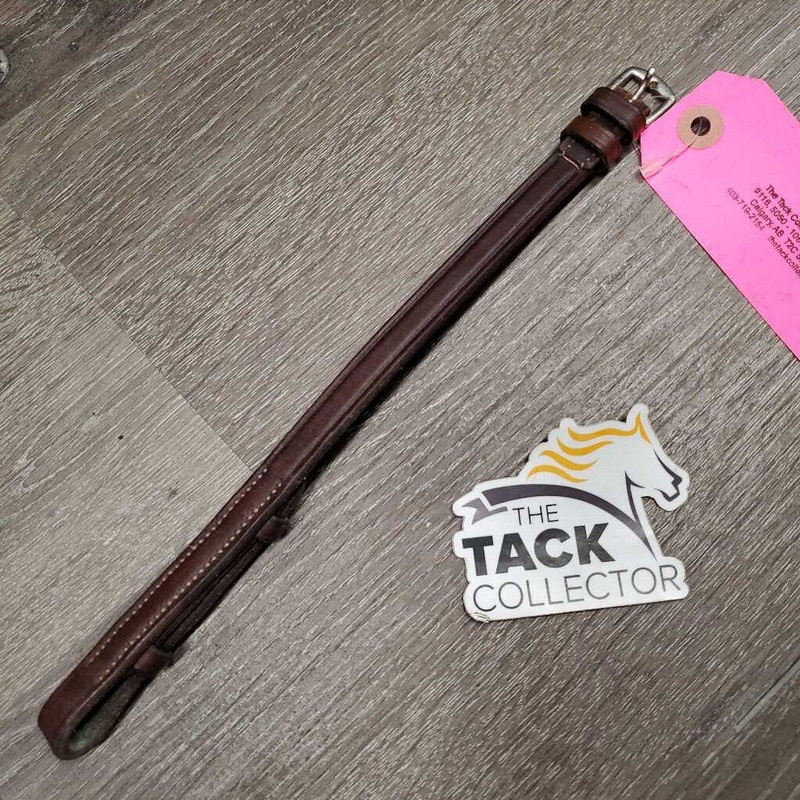 1 ONLY Leather Cheek Piece *gc, mnr dirt, film, stiff, rubs, scrapes 11″ Red Brown Used
