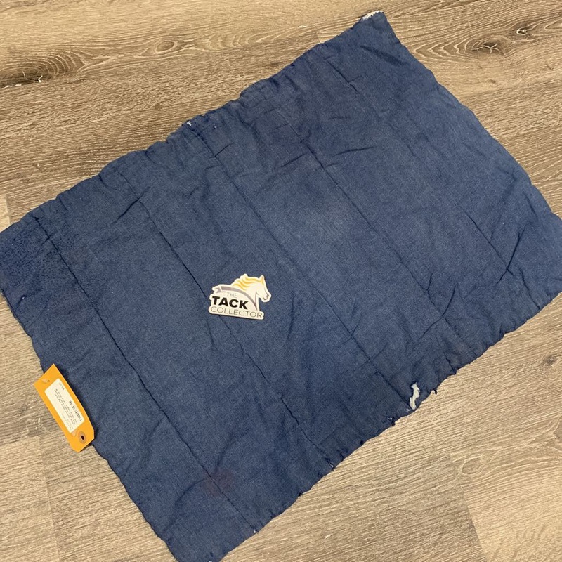 1 Only Cotton Pillow Leg Quilt *fair, clean, faded, older, creases, rips, holey edges, v.pilly 18″ Navy Used