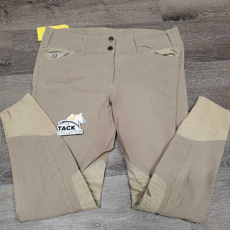 Euroseat Breeches *vgc, loose/baggy knees, seat rubs & pills, stained knees & seat 32 Tan Used