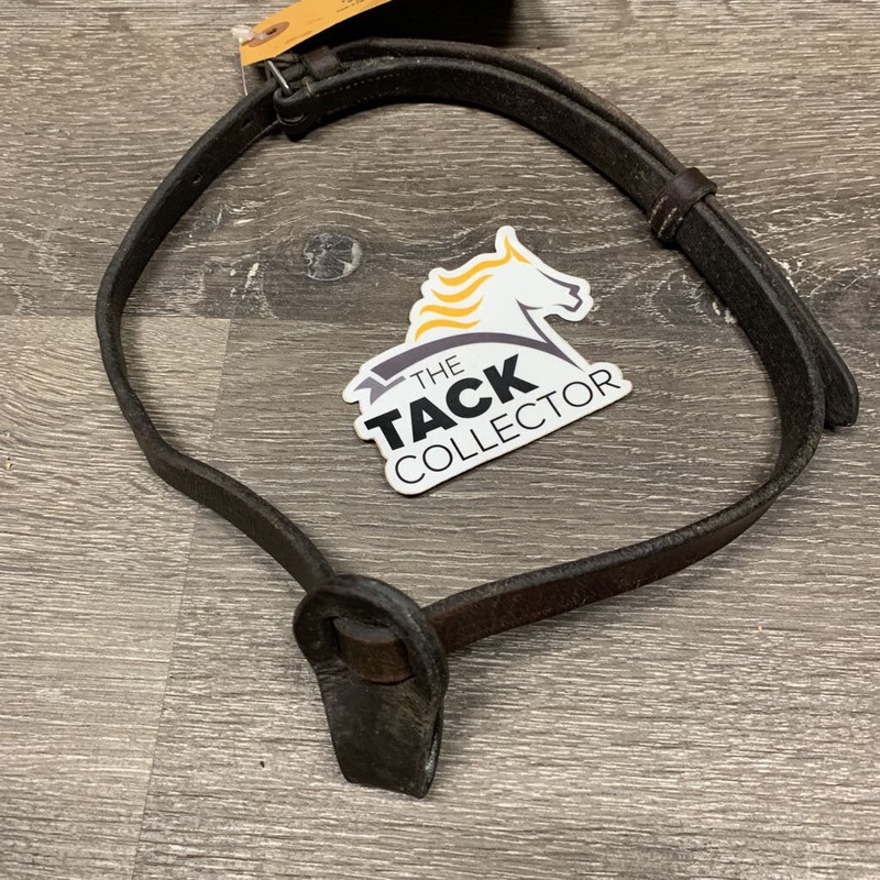 Leather Flash, Slip On Noseband Attachment *gc, soft, clean, film, loose keepers, xholes, stretched Dark Brown Used
