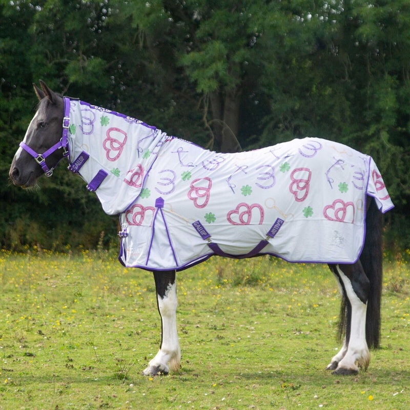 Gallop Trojan “Bits of Luck” Fly Rug, Combo Full Neck Fly Horse/Pony Rug