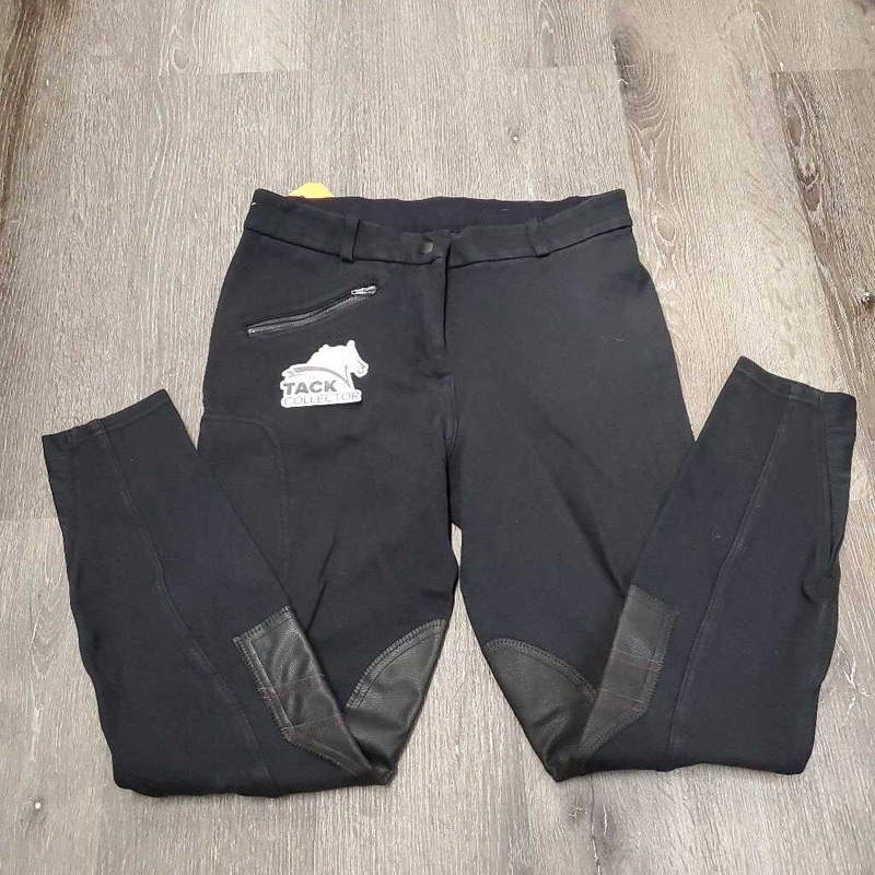 Euroseat Breeches, thigh Zipper Pocket *gc, faded, dirty, hairy Med *28″/30″ Black Used