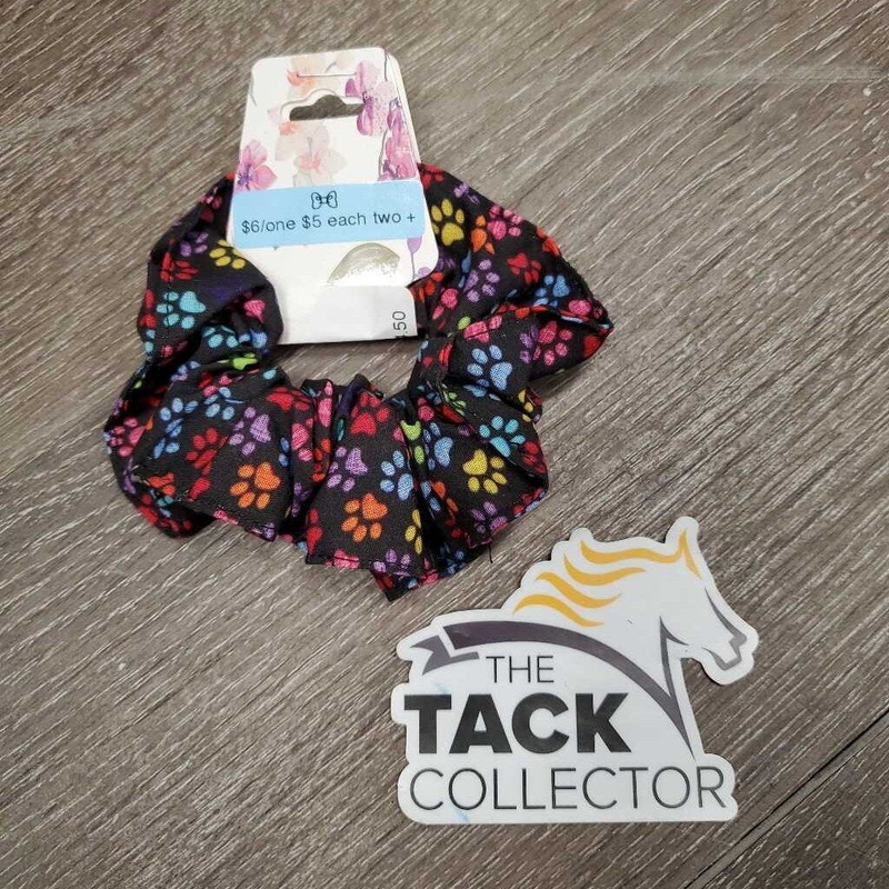 “Paw Prints” Cotton Hair Scrunchie *new Black/Multi New
