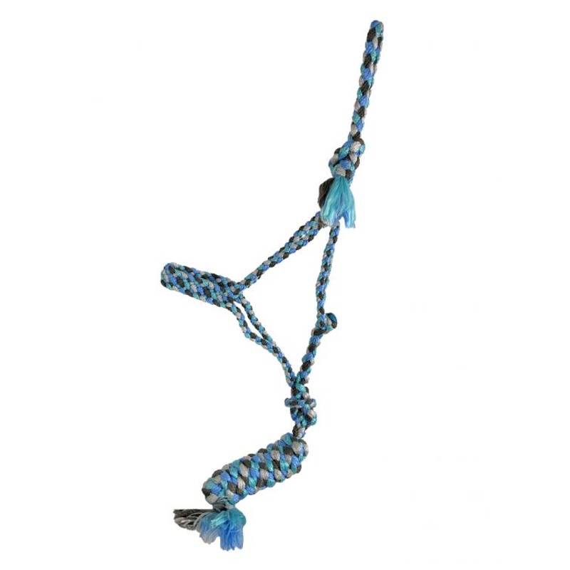 Showman Braided Mule Tape Halter – blue multicolor