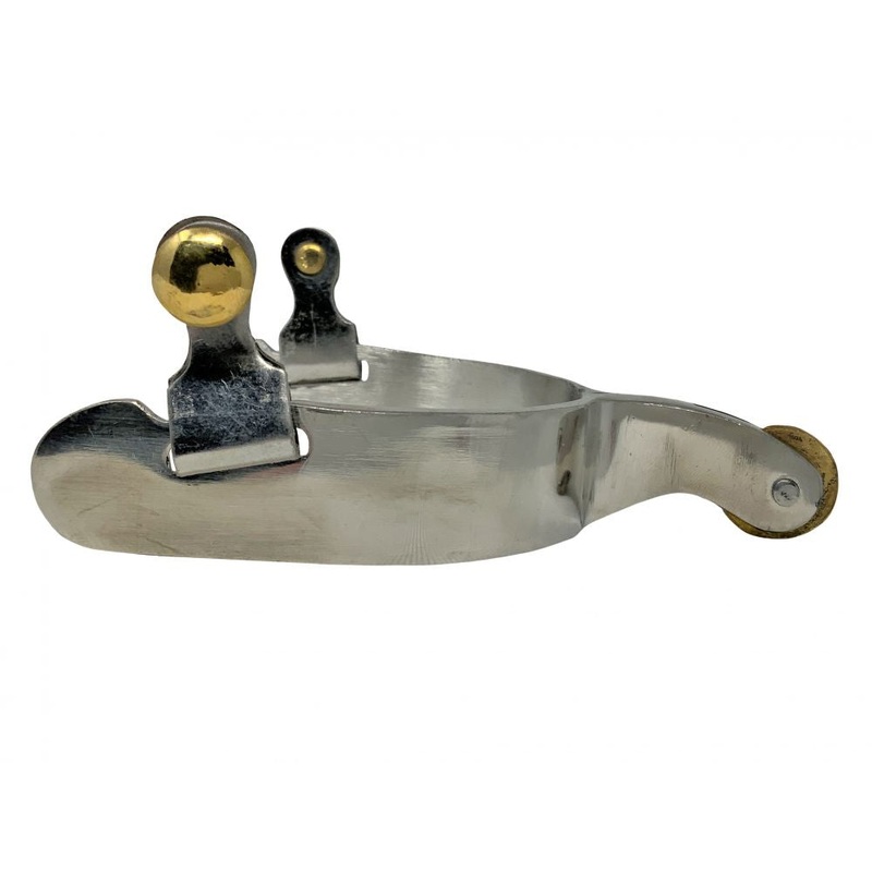 Showman Western Stainless Steel Mens size smooth rowel spurs