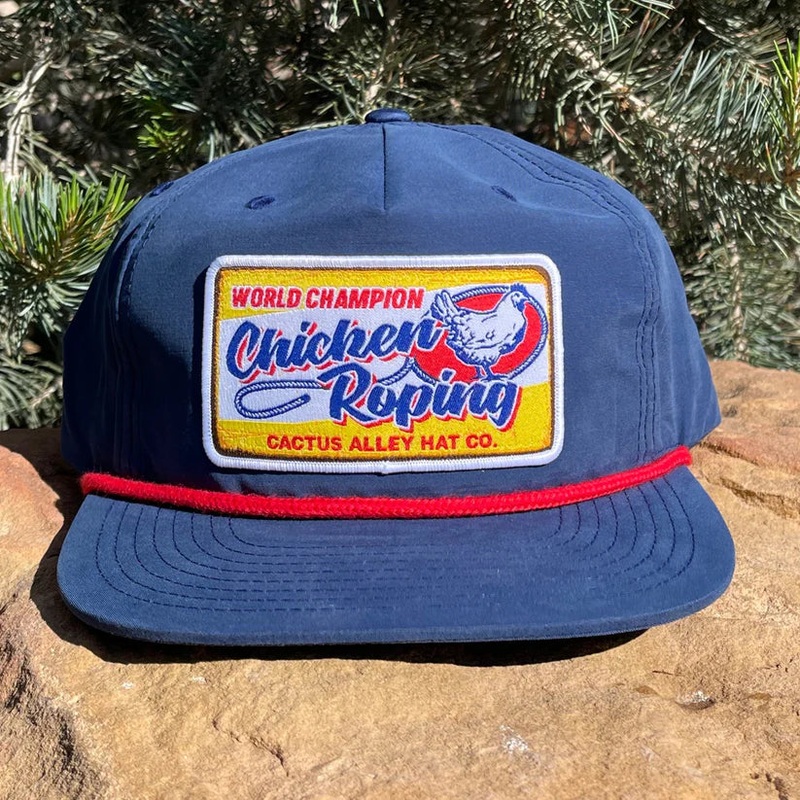 “Chicken Choking” – Royal Blue/ Red Rope Snapback