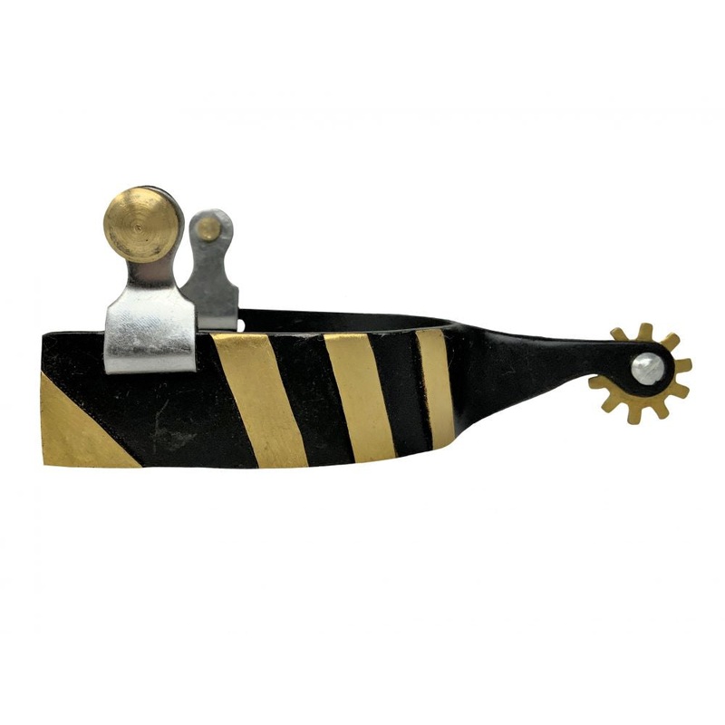 Showman Mens Black Steel Brass Accented Spurs