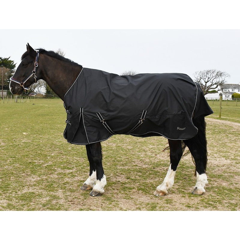 Rhinegold Capri 100gsm Horse Turnout Rug, 600d, Black,