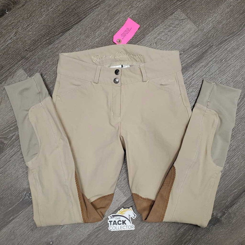 Euroseat Breeches *vgc, seam puckers, rubbed seam stitching, pulled seat seam 26R Tan Used
