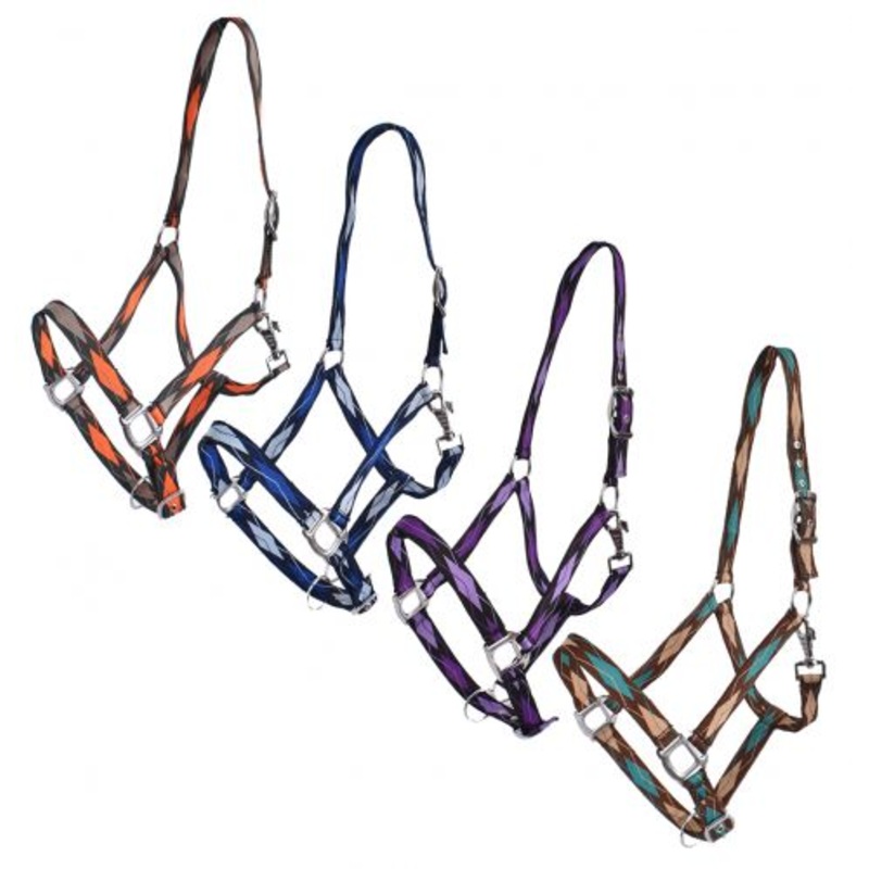 3ply Diamond Print Nylon Horse Sized Halter