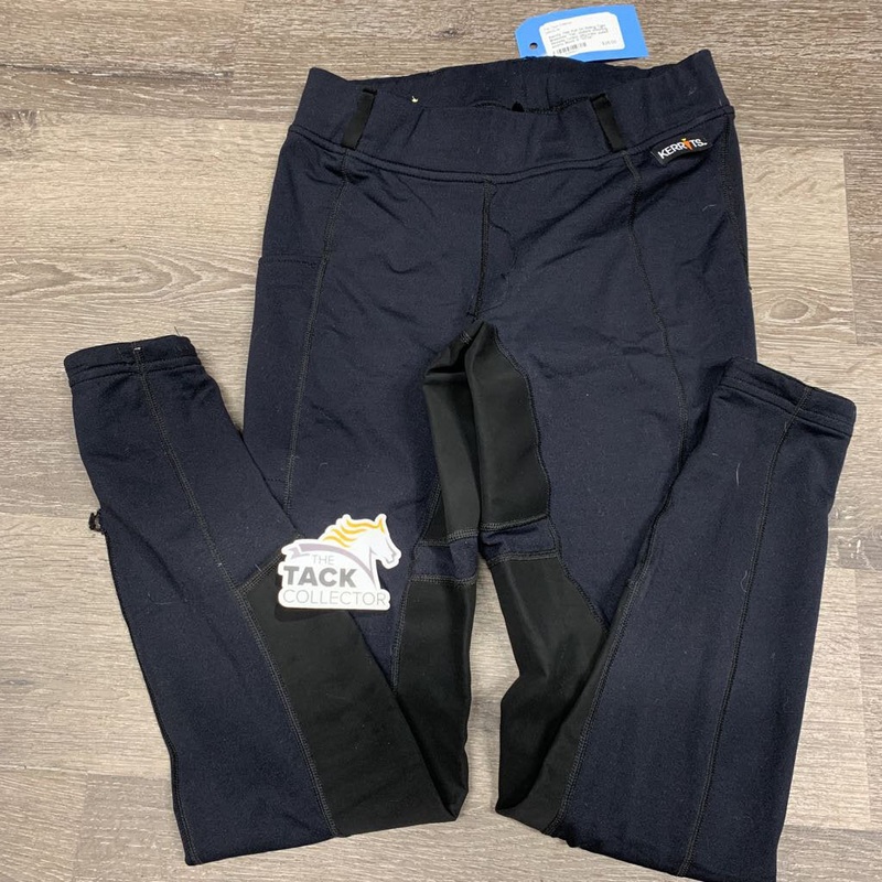 Thin Pull On Riding Tight Breeches *fair, undone stitching, threads, faded, pilly/rubs, pulled seams, older S *22/24″ Black Used