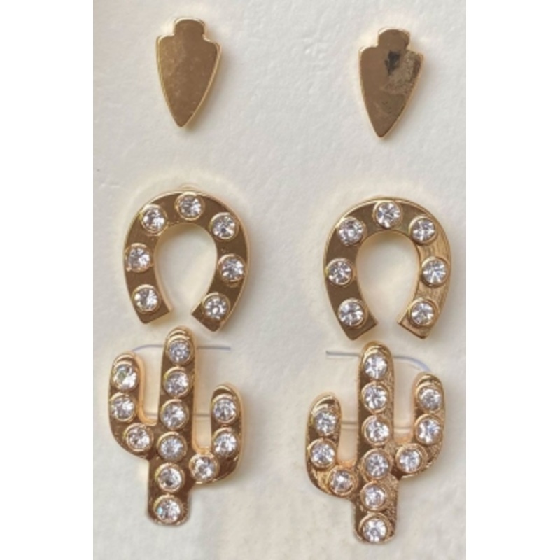 Cactus Earring Set – 3 Pair