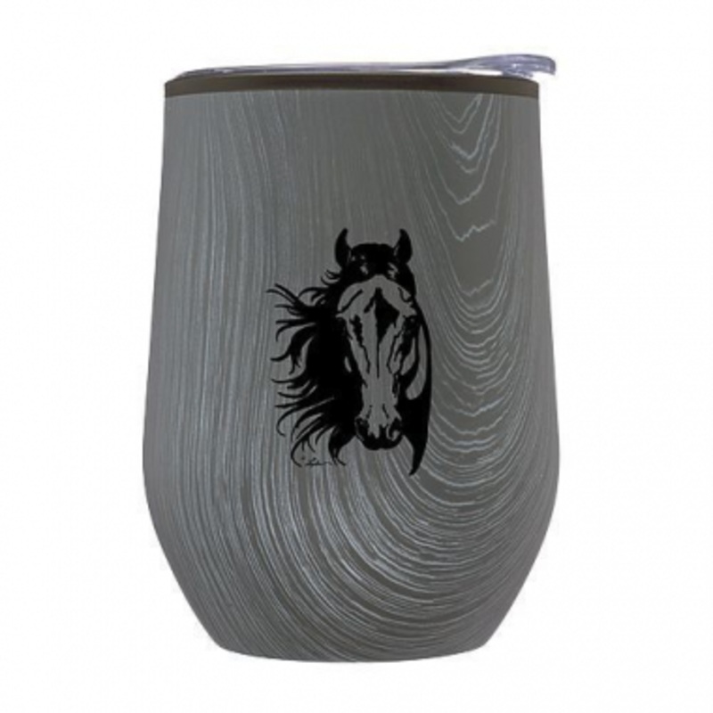 Lila Rustic Grey Stemless Wine Tumbler
