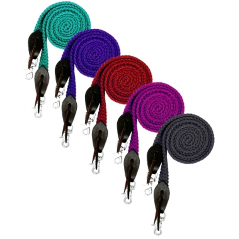 Rugged Ride Flexi Soft 8 Foot Flat Braided Nylon Roping/Barrel Reins With Slobber Straps
