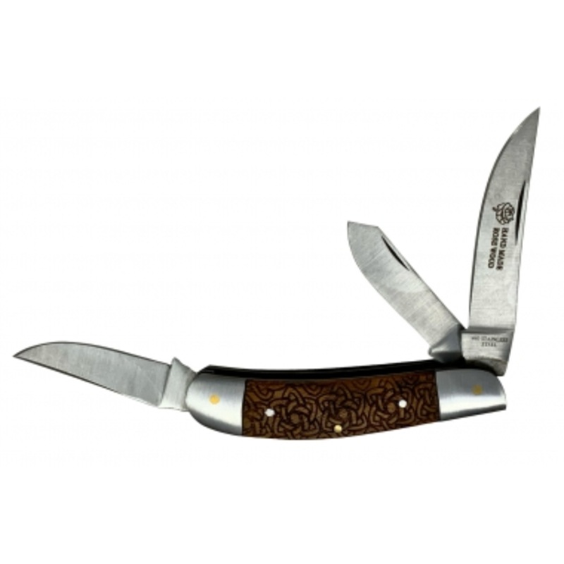 Triple Edge Rosewood Folding Pocket Knife