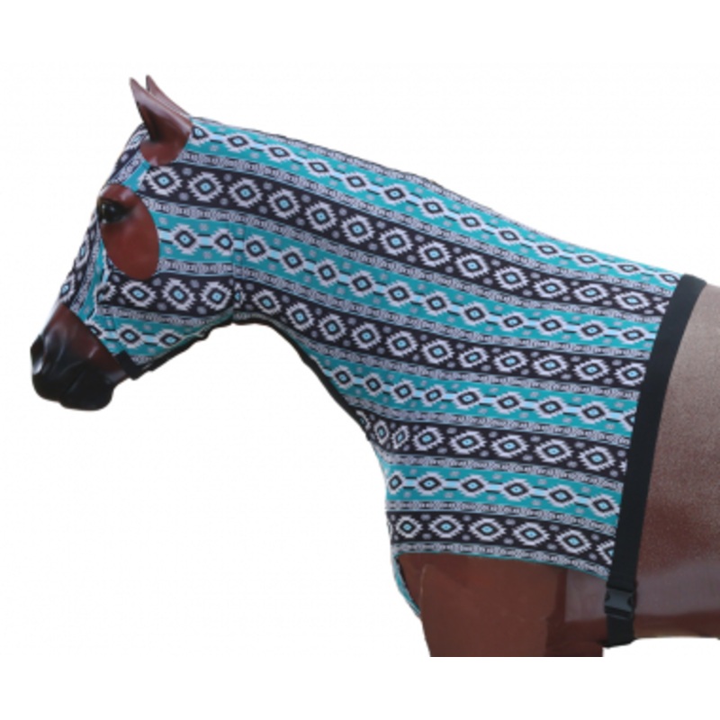 Rugged Ride Lycra Mane Tamer With Zipper Closure- Blue Southwest