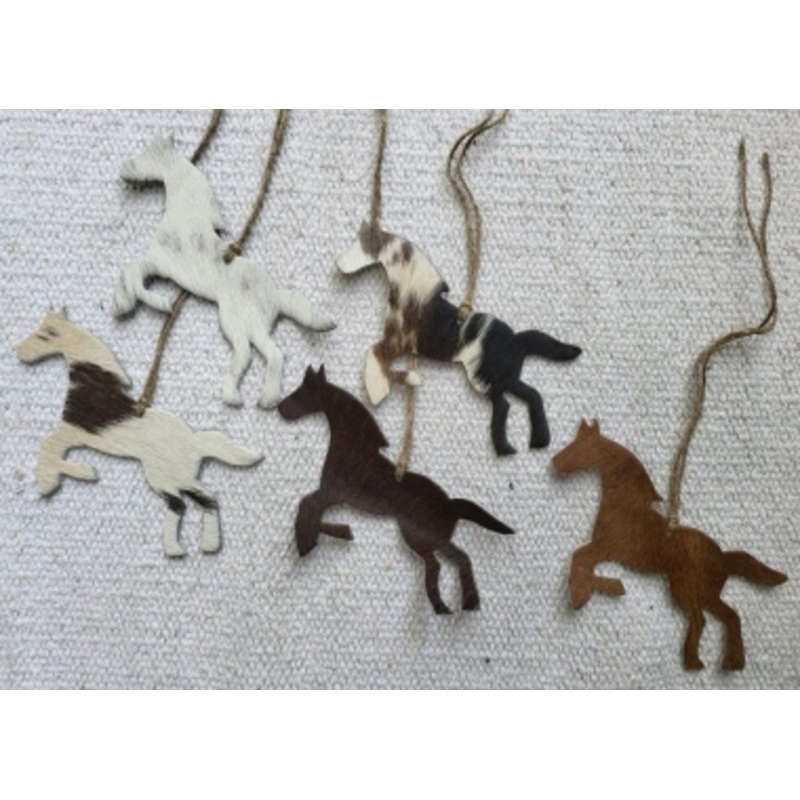 Showman Hair On Cowhide Horse Western Christmas Ornament – Set of 5