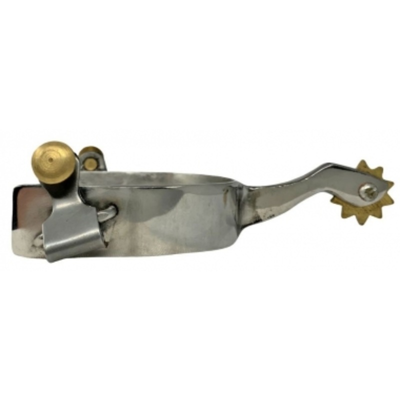 Showman Stainless Steel Men’s Smooth Spurs With Wide Band