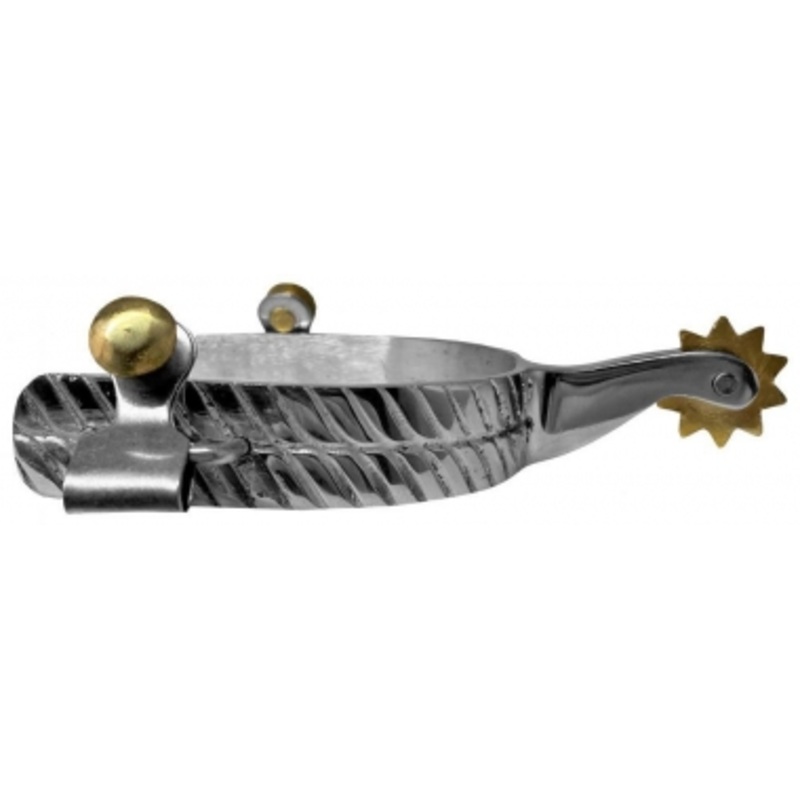 Showman Stainless Steel Spurs With Engraved Rope Design – Pair