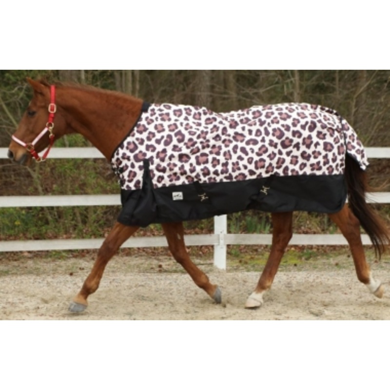 Rugged Ride Leopard 1200 Denier Midweight Waterproof Turnout Blanket – 200 gram Fill