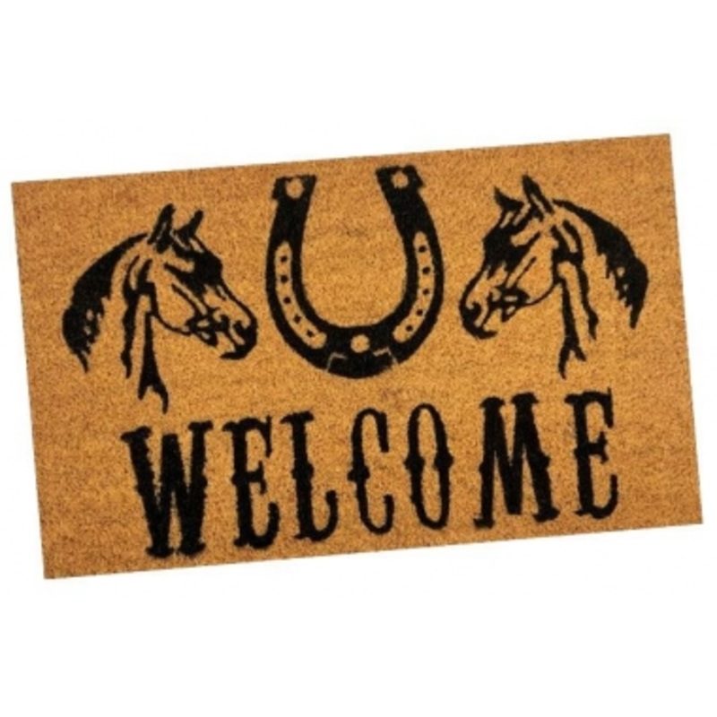 100% Coir Outdoor Welcome Mat – Horseshoe and Horsehead