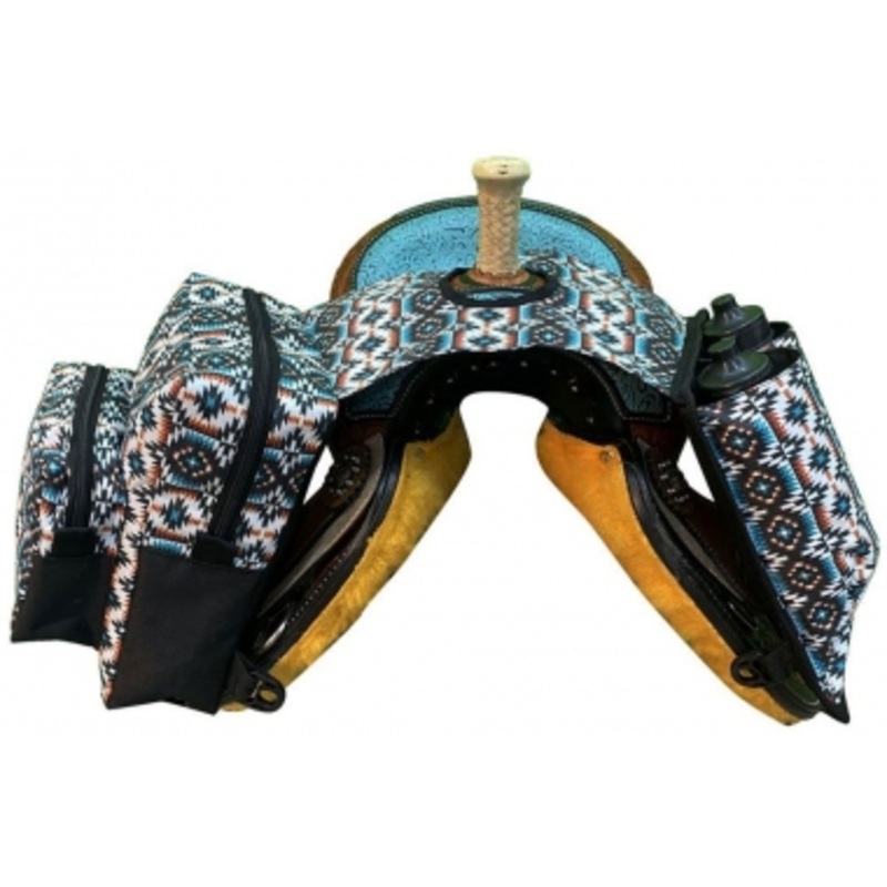Showman Aztec Print Water Bottle Horn Bag