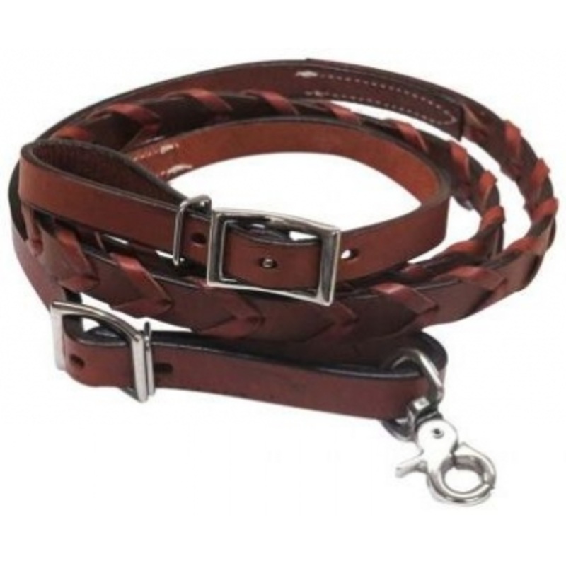 Showman Pony/Youth 6 Foot x 3/4 Inch Leather Laced Contest Rein