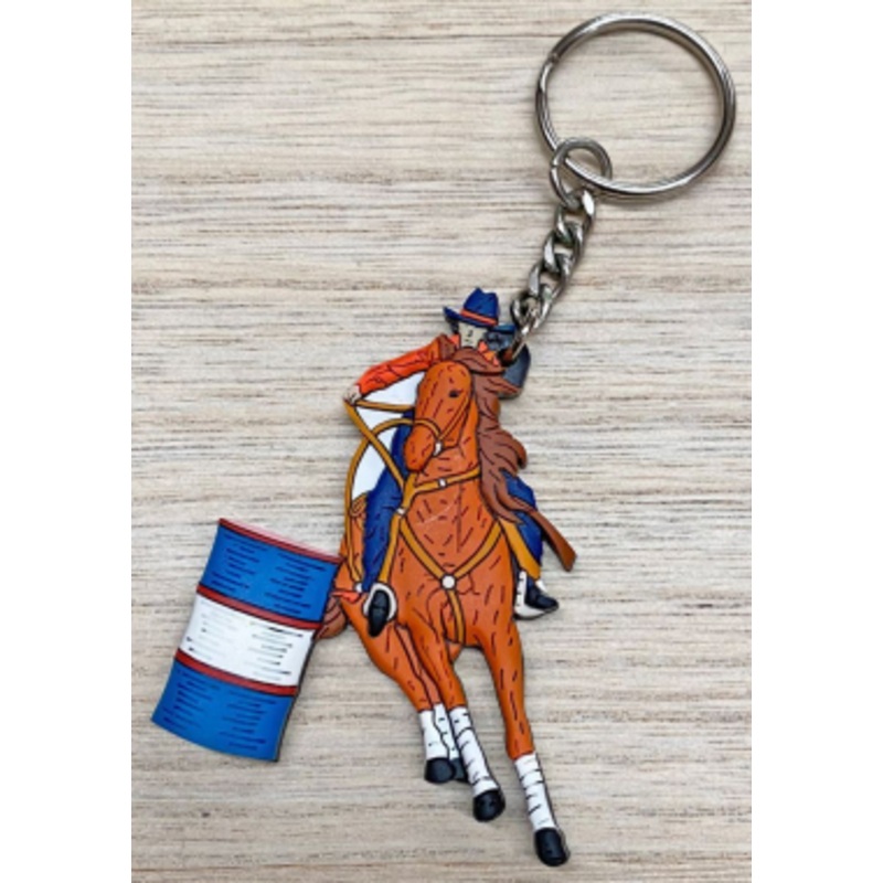 Rubber Key Chain – Barrel Racer