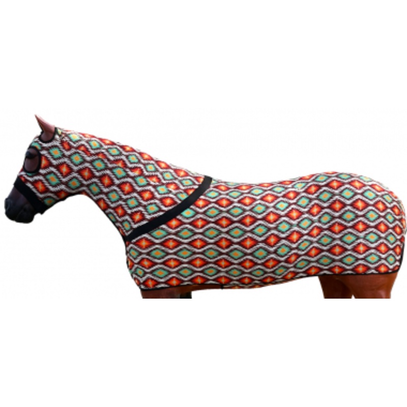 Rugged Ride Full Body Lycra Slinky – Orange/Turquoise Diamonds