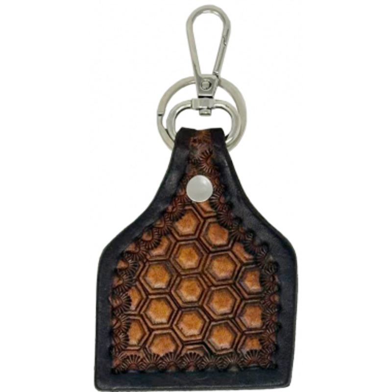 Rugged Ride Handmade Leather Cow Tag Key Chain – Honeycomb