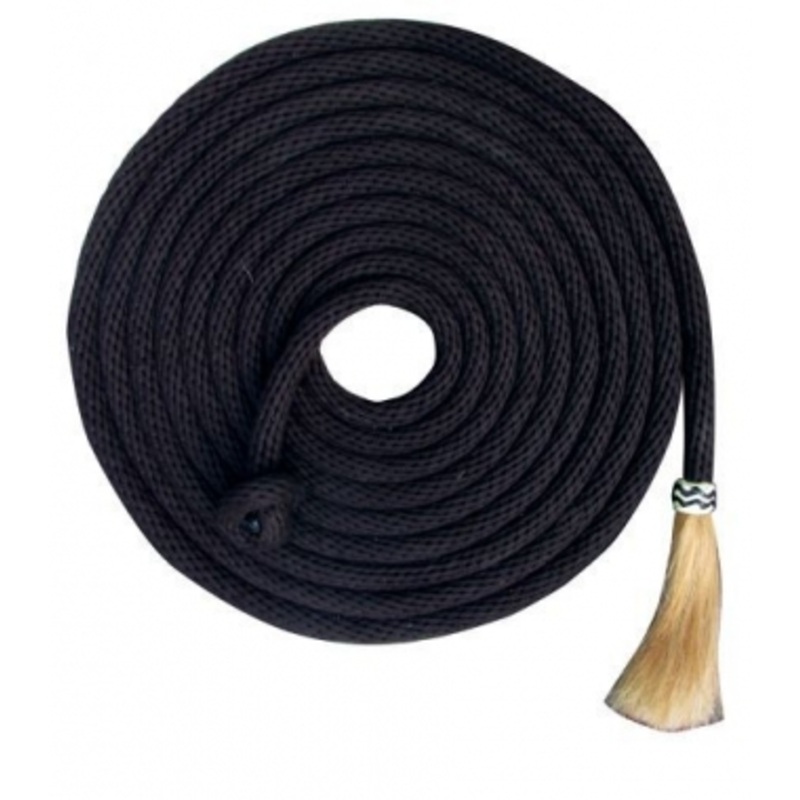 Showman 23′ Nylon Mecate Rein With Horse Hair Tassels