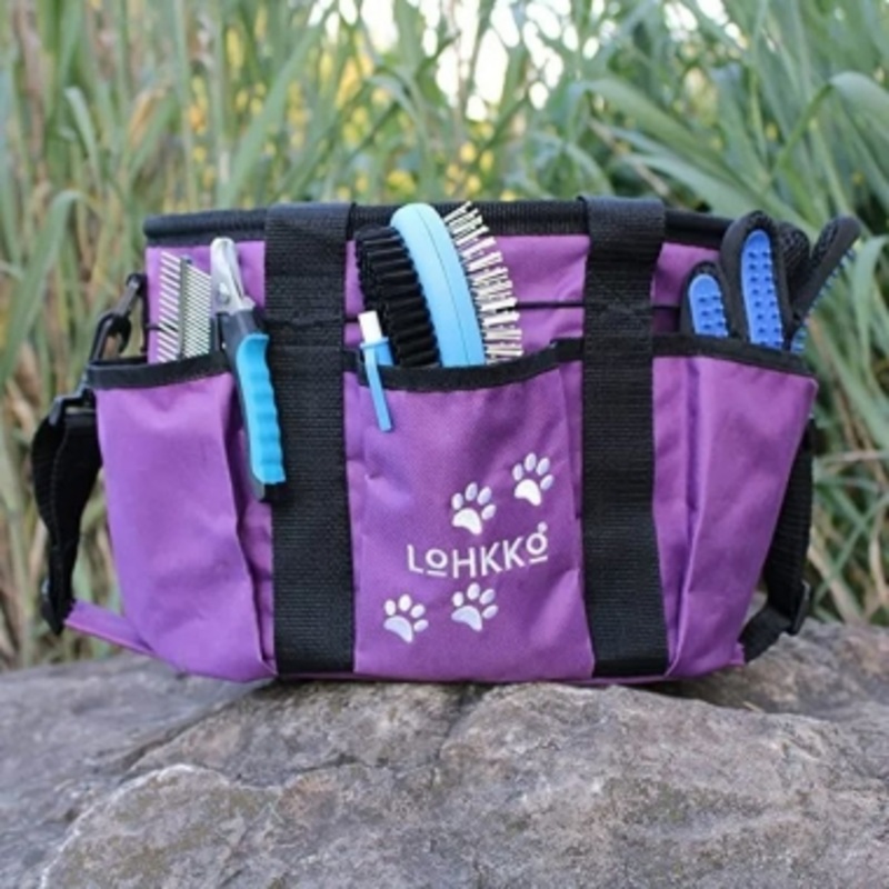 8 Piece Pet Grooming Kit With Purple Bag