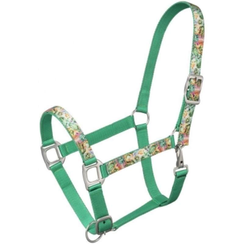 Tough-1 Adjustable Nylon Halter with Cactus Printed Overlay