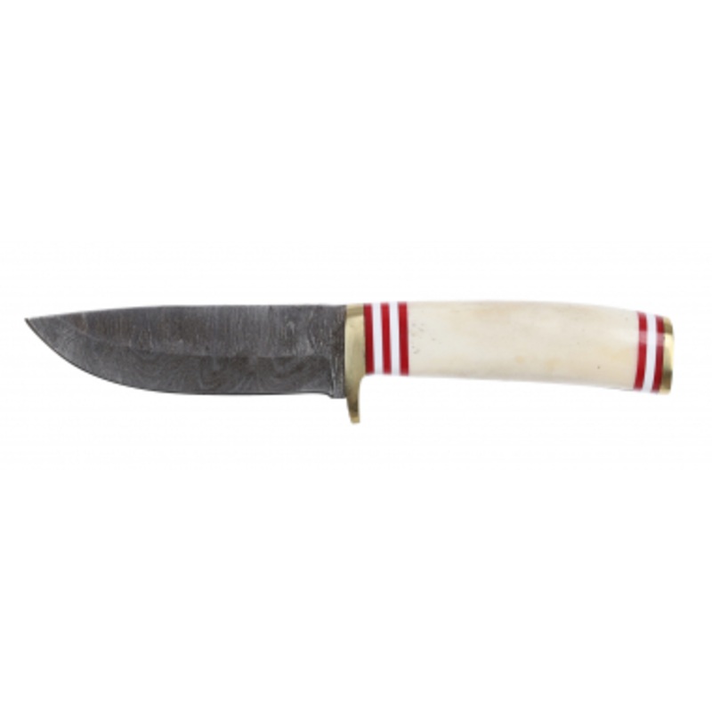 Lariat Ridgeback – Hand-Forged Damascus Hunting Knife with Bone & Resin Handle