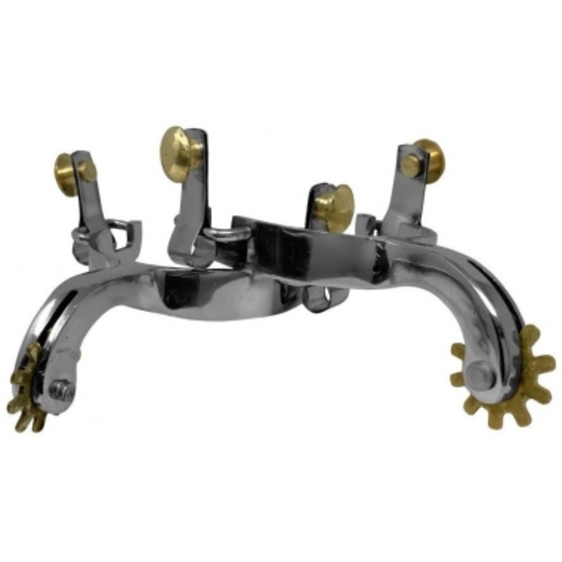Showman Toddler Stainless Steel Spurs With Brass Rowel And Buttons