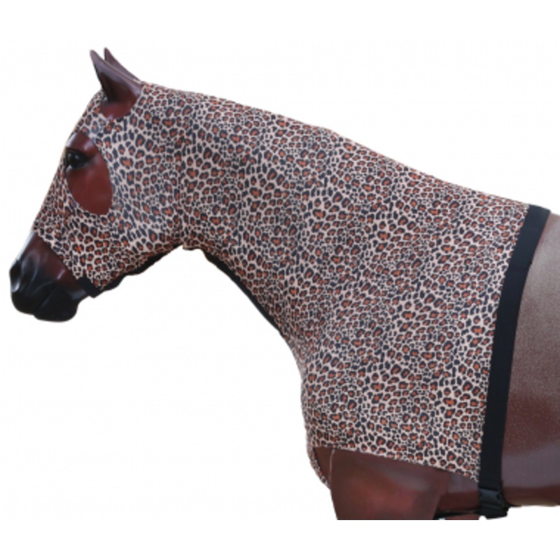 Rugged Ride Lycra Mane Tamer With Zipper Closure- Leopard