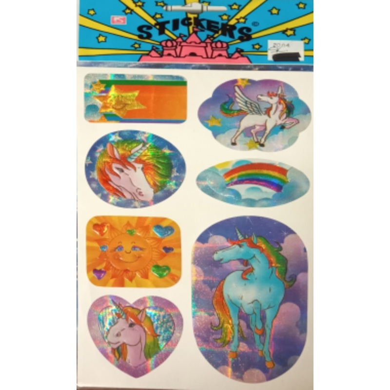 Unicorns and Rainbow Stickers – 7 count