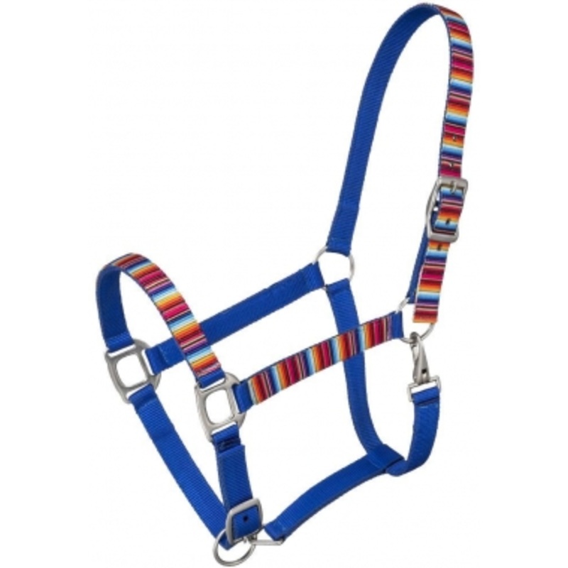 Tough-1 Adjustable Nylon Halter with Serape Printed Overlay