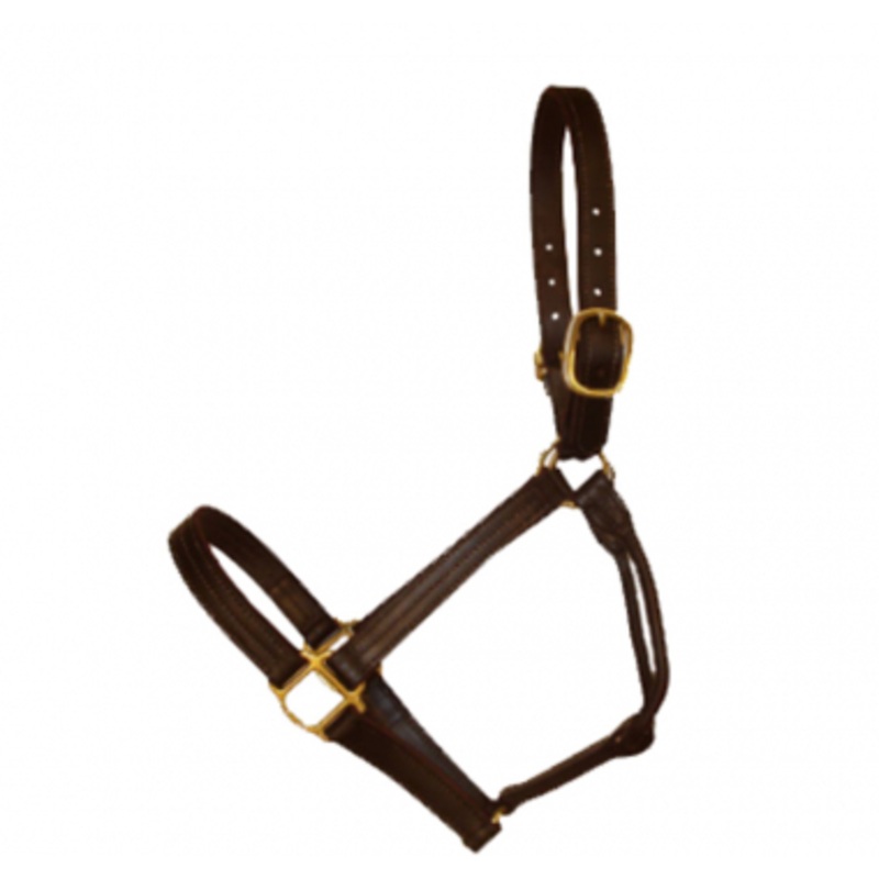 1Inch Latigo Lined Triple Stitched Rolled Throat Halter